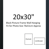 DECORO Bingkai Poster & Foto Klasik dari Kayu Rekayasa Hitam (20x30 Inci, Desain Khusus untuk Dekorasi Dinding Gantung)