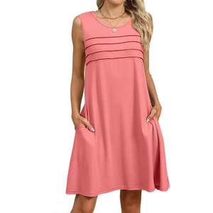 Vestido holgado con bolsillos y estampado nuevo para mujer, primavera-verano - Product Image 3