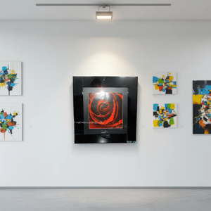 Excellent <span class=keywords><strong>Grand</strong></span> <span class=keywords><strong>Cadre</strong></span> Photo Décoratif <span class=keywords><strong>en</strong></span> <span class=keywords><strong>Verre</strong></span> Sérigraphié avec Finition Argent Miroir pour Art Mural - Product Image 3