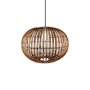 Bamboo Lamps Ceiling Chandeliers Dining Room Hanging Pendant Light Rattan Lamps Shade Lampshade