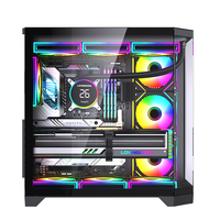 Lovingcool Dual Tempered Glass Side Panel Window Mid Tower Desktop ATX MATX Gaming PC Case Computer Case with RGB Fans