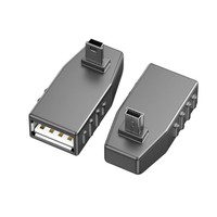 Adaptador Mini USB OTG de 90 Grados, Mini Macho a USB Hembra para Teclado, Ratón, Controlador de Juegos, Unidad Flash