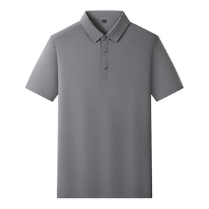 Polo fin d'été personnalisé pour homme, gris foncé, en polyester, couleur unie, pour le travail et l'usage quotidien - Product Image 1