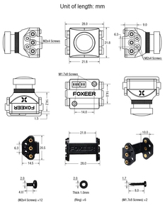 Cámara FPV Estándar Foxeer Razer Mini V2 HD 5MP con Lente M12 de 2.1mm, 1200TVL, Conmutable NTSC/PAL, Latencia de 4ms, 22*22mm para Drones FPV - Product Image 6