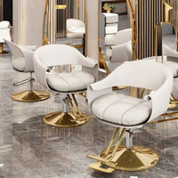 Chaise de salon en cuir gris classique moderne coupe de cheveux meubles de salon de coiffure avec des caractéristiques de style pour une utilisation au spa
