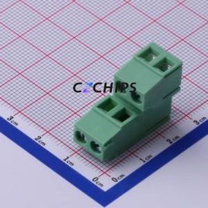 DB128B-5.08-2*2P-GN-S Screw Terminal Block Through hole Component (THT),P=5.08mm Connector 2x2P 5.08mm Green Through Hole - Product Image 1