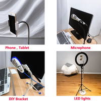 Support de microphone à col de cygne flexible personnalisé de 19 pouces avec échantillon gratuit de matériel de support de téléphone portable