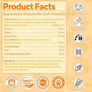 Probióticos para Mascotas OEM ODM, Probióticos para Perros con Prebióticos, Promueven un Microbioma Intestinal Equilibrado, Refuerzan la Salud Inmunológica, Masticables Suaves - Product Image 4