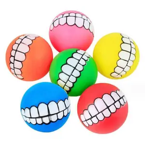 Best Selling Durable Puppy Squeaky Dog Toys Chewing Vinyl Toy Interactive Fetch Dog Balls Toy With Big Teeth