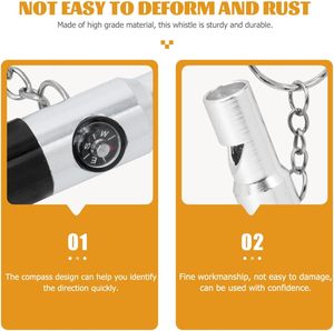 3 trong 1 đa chức năng Survival kit đèn pin với còi và la bàn túi mini Keychain <span class=keywords><strong>Torch</strong></span> ánh sáng cho Quà tặng khuyến mãi - Product Image 3