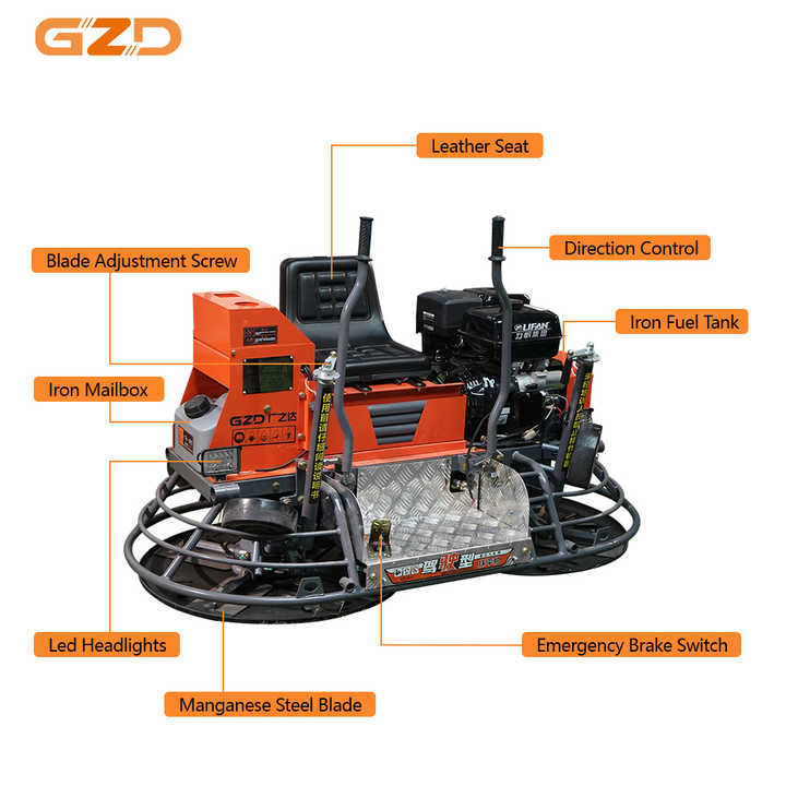 Slab Rider Machine Concrete Slab Finishing Ride on Power Trowel Machine Heavy Duty Cement ...