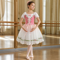 Robe de tutu longue pour femmes, sans manches, en polyester, costume de performance professionnel pour Le Lac des cygnes/Giselle