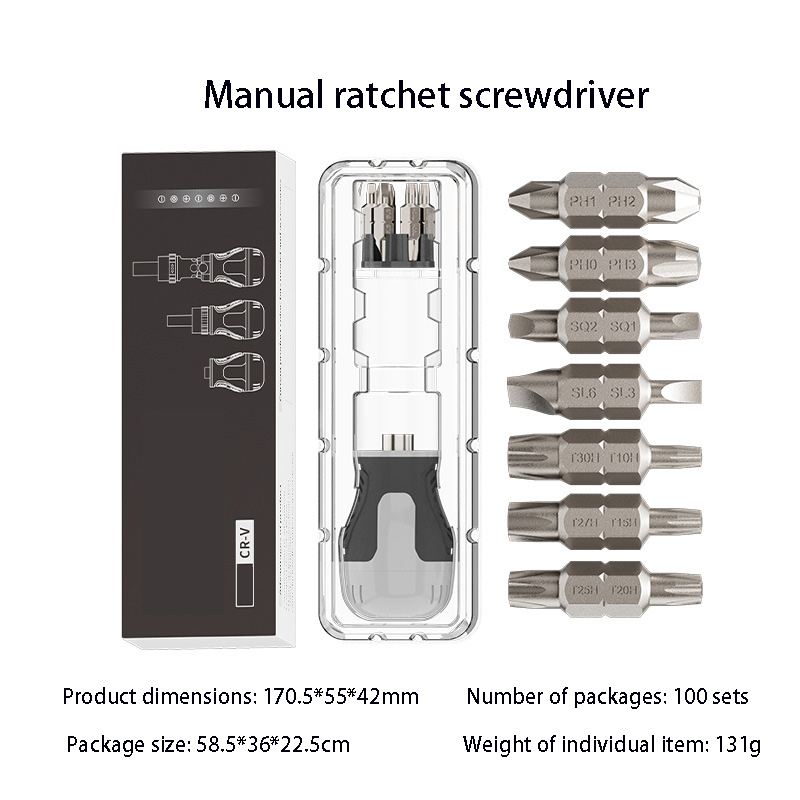 15-piece - Double-headed Carrot Head Screwdriver * Gray