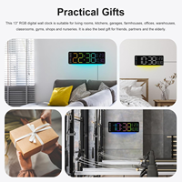 Reloj Digital LED YIDA TIME de Gran Pantalla con Control Remoto RGB, Relojes de Pared Digitales Grandes de 13" para Decoración de Sala de Estar