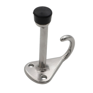 Tope de Puerta de Acero Inoxidable con Gancho, Soporte de Pared, Amortiguador de Puerta Silencioso, Diseño Minimalista - Product Image 1