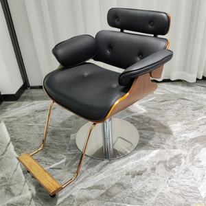 Chaise de coiffure de salon de barbier S, cuir rouge Tidal, mobilier de salon de coiffure avec filet rabattable - Product Image 1