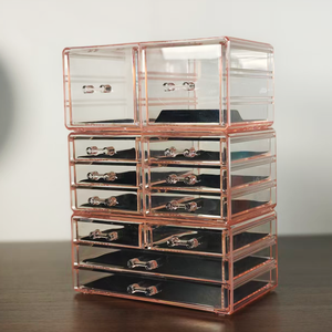 Nhựa mỹ phẩm hiện đại hộp lưu trữ 3-6l công suất lớn son môi Mặt nạ bàn trang điểm chăm sóc da sản phẩm trang điểm lưu trữ Stackable - Product Image 2