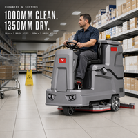 Nettoyeur de sols électrique autoporté CleanHorse X10 pour aéroports, machine de nettoyage de sols de 1000 mm pour les hubs de transport