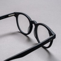 Lunettes de vue rondes en acétate noir, best-seller des designers italiens, avec charnières à rivets, fabriquées en Chine