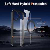 Coque de téléphone transparente antichoc magnétique SilverShield compatible avec iPhone 17 16 15 14 13 12