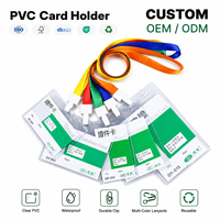 Porte-cartes PVC Premium BAGTOGO, étui vertical transparent pour badge, cordon de couleur, logo personnalisé, OEM/ODM, taille personnalisée, impression 0-10 couleurs