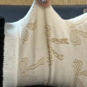 Calcetines de media pantorrilla para mujer con patrón de lazo, tejido jacquard, transpirables, de grosor medio, estilo coreano, calcetines holgados - Product Image 2