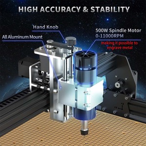 נתב CNC שולחני 4540 3 צירים מנוע ציר 500W מכונת חריטה בלייזר מיני MDF לעסקים ביתיים, תחביבים, עשה זאת בעצמך, ספלים ועטים - Product Image 2