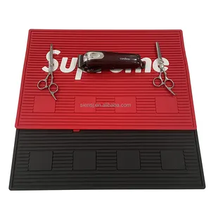 Factory Barber Accessories Shop Salon Work Station Custom Pvc Rubber Magnetic Barber Mat Barber Products