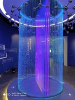 Rideau d'eau linéaire à LED de forme ronde décorative pour hôtel intérieur de conception libre Corde en acier inoxydable pour jardin Produits en pierre