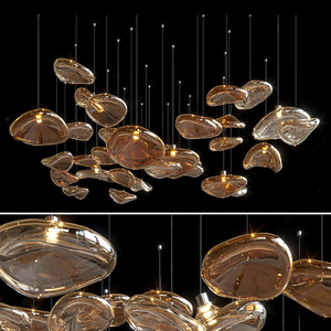 <span class=keywords><strong>Lampadario</strong></span> a sospensione di lusso <span class=keywords><strong>moderno</strong></span> di alta gamma per hall di hotel e ville, personalizzato per grandi progetti, in vetro soffiato a LED - Product Image 5