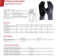 Gants de travail anti-coupure ATG MaxiCut 15 jauges, résistants à l'usure, certifiés ANSI A3, compatibles écran tactile, tissage sans couture, nitrile, mains et bras