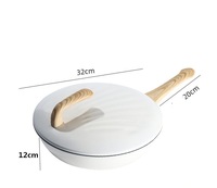 Pot de 32cm en aluminium moulé sous pression Maifan Stone Pot à fond plat antiadhésif avec poignée en métal