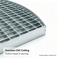 Grille en acier de forme spéciale, galvanisée à chaud, découpée sur mesure pour couvercle de tranchée de plateforme irrégulière