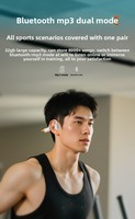 Écouteurs sportifs sans fil à conduction osseuse intelligents, lecteur MP3 32 Go, étanches IP68, avec crochet d'oreille et bouton-poussoir