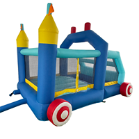 Grande voiture gonflable pour enfants, château gonflable familial pour deux enfants