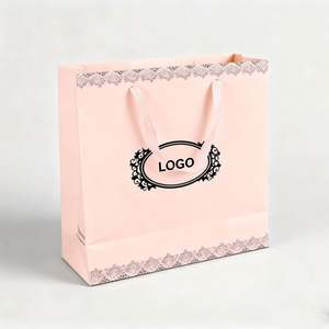 Sac en papier biodégradable en gros, logo personnalisé, sac en papier blanc avec poignée - Product Image 1