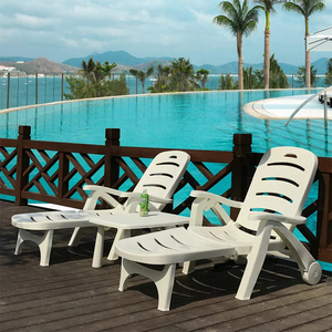 <span class=keywords><strong>Chaise</strong></span> longue <span class=keywords><strong>de</strong></span> plage en plastique blanc BC-2 pliable au design moderne pour une utilisation en extérieur Nouveau produit à bon prix - Product Image 3
