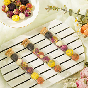 Wholesale 8 PCs Beautiful Natural <b>Mini</b> 5g Flower Balls Blooming Dried Tea Gift Glass Tubes Jasmine Rose Hibiscus Flowering Ball - Product Image 4