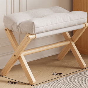 Taburete <span class=keywords><strong>Plegable</strong></span> de Madera Maciza para Cambiar Zapatos, Diseño Moderno y Minimalista, para el Hogar, Dormitorio, Escuela, <span class=keywords><strong>Reposapiés</strong></span>, Soporte para Pies - Product Image 2