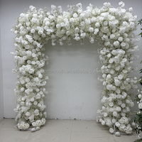 Arche de fleurs blanches en mousse SMS 8x8 pieds, double face, pour décoration de mariage et événements
