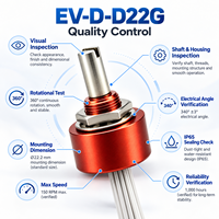 Sensor Perpindahan Sudut EV-D-D22G 340 0.5% IP65 Output Tegangan Analog Pemasangan Joystick Sakae FCP22 Vishay 534 Bourns