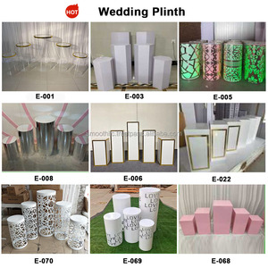 SMOOTH <b>White</b> Ripple Round Cylinder Pedestal <b>Stand</b> Metal <b>Cake</b> Plinths for Wedding Decoration - Product Image 3