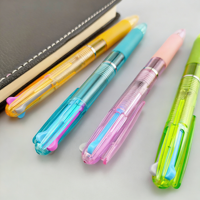 Stylo bille rétractable transparent avec grip en caoutchouc souple pour le bureau et l'écriture quotidienne
