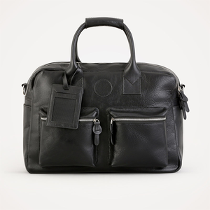 Mochilas clásicas de cuero genuino, maletín para portátil con cierre de cremallera y gran capacidad para llevar al hombro en el trabajo - Product Image 1