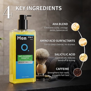 Shampoo pour hommes de luxe, contrôle du sébum, antipelliculaire, AHA, caféine, renforce les racines des <span class=keywords><strong>cheveux</strong></span>, shampooing pour hommes - Product Image 2