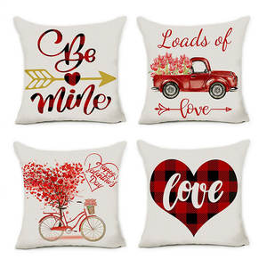 จัดส่งที่รวดเร็วพิมพ์ดิจิตอลที่กำหนดเองโยนหมอนสีขาวพิมพ์ตกแต่งที่กำหนดเองวันวาเลนไทน์หมอนครอบคลุมกรณี - Product Image 3