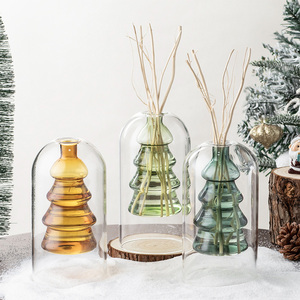 Bouteille d'arôme créative à double couche en verre soufflé transparent, décoration intérieure nordique pour Noël, décoration florale hydroponique - Product Image 1