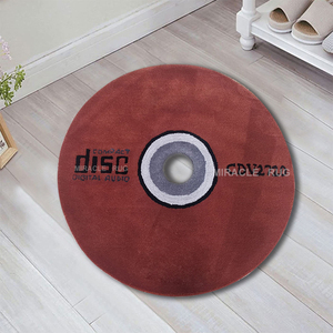 Alfombra redonda de 1m, alfombra personalizada para niños adolescentes, diseño de disco compacto de música, alfombra circular grande en forma de CD, alfombra para Musi - Product Image 3