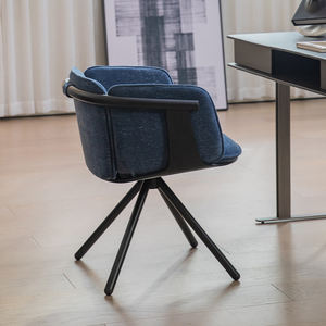 <span class=keywords><strong>Poltrona</strong></span> <span class=keywords><strong>scrivania</strong></span> girevole <span class=keywords><strong>con</strong></span> struttura in compensato curvo e cuscino quattro stelle gambe in metallo per casa ufficio o soggiorno - Product Image 4