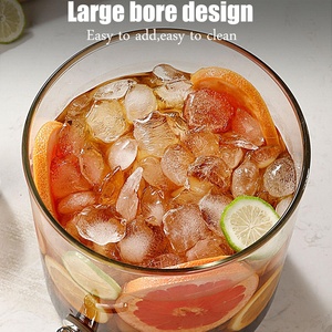 Distributeur de boissons en verre borosilicate 8/11L, <span class=keywords><strong>chaud</strong></span>/froid, pour jus de fruits et alcool, avec couvercle en bois et robinet, idéal pour les fêtes - Product Image 6